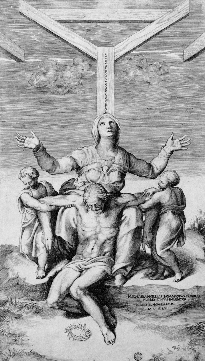 Pietà, incisa da Giulio Bonasone, 1556 da Michelangelo Buonarroti