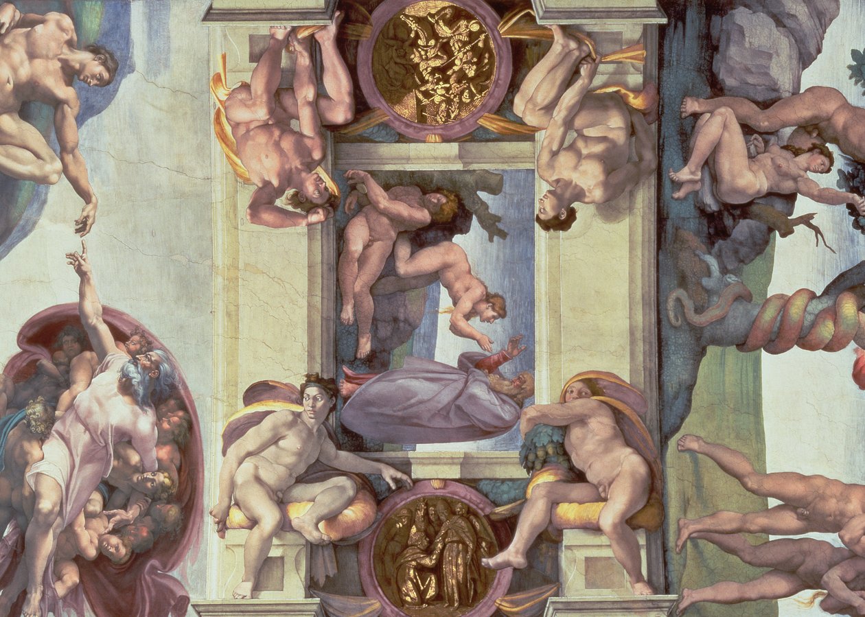 Soffitto della Cappella Sistina (1508-12): La Creazione di Eva, 1510 (post restauro) da Michelangelo Buonarroti
