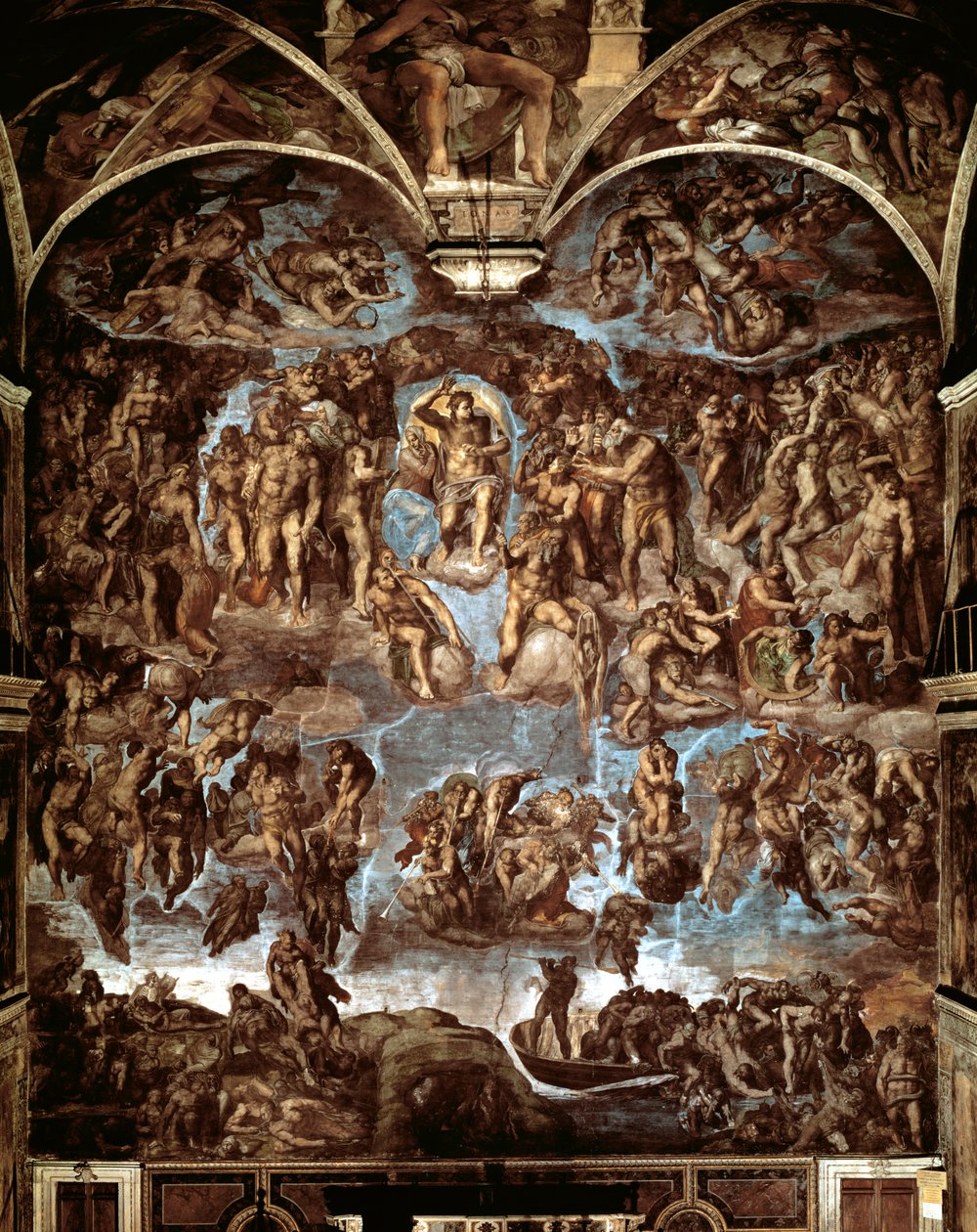 Cappella Sistina: Il Giudizio Universale, 1538-41 (prima del restauro) da Michelangelo Buonarroti