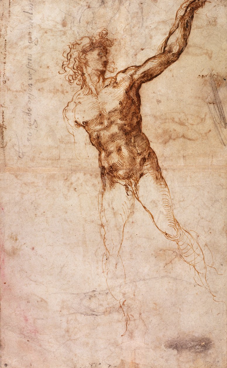 Schizzo di un uomo nudo (W. 4 recto) da Michelangelo Buonarroti