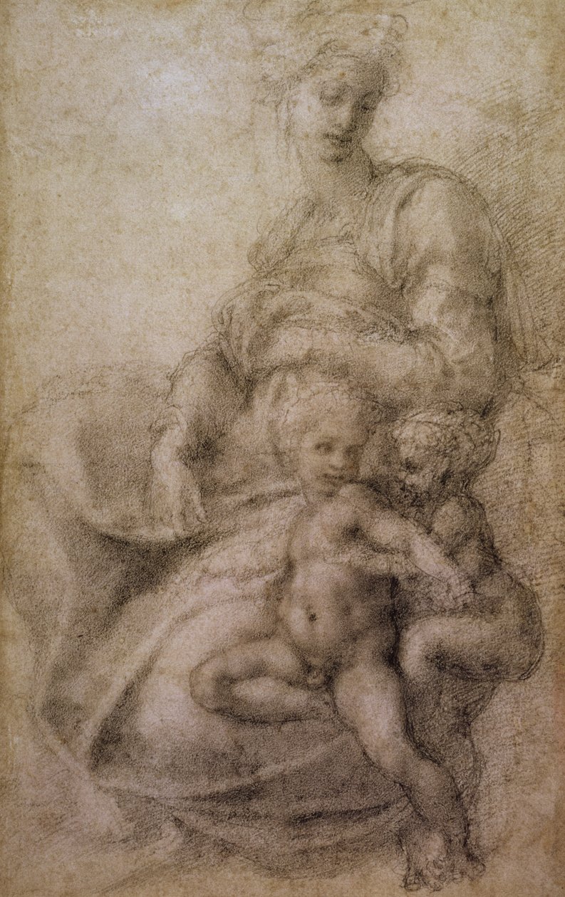 La Vergine e il Bambino con il piccolo Battista, c.1530 da Michelangelo Buonarroti