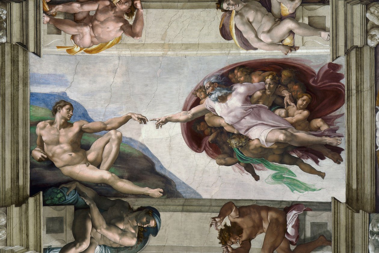 La creazione di Adamo da Michelangelo