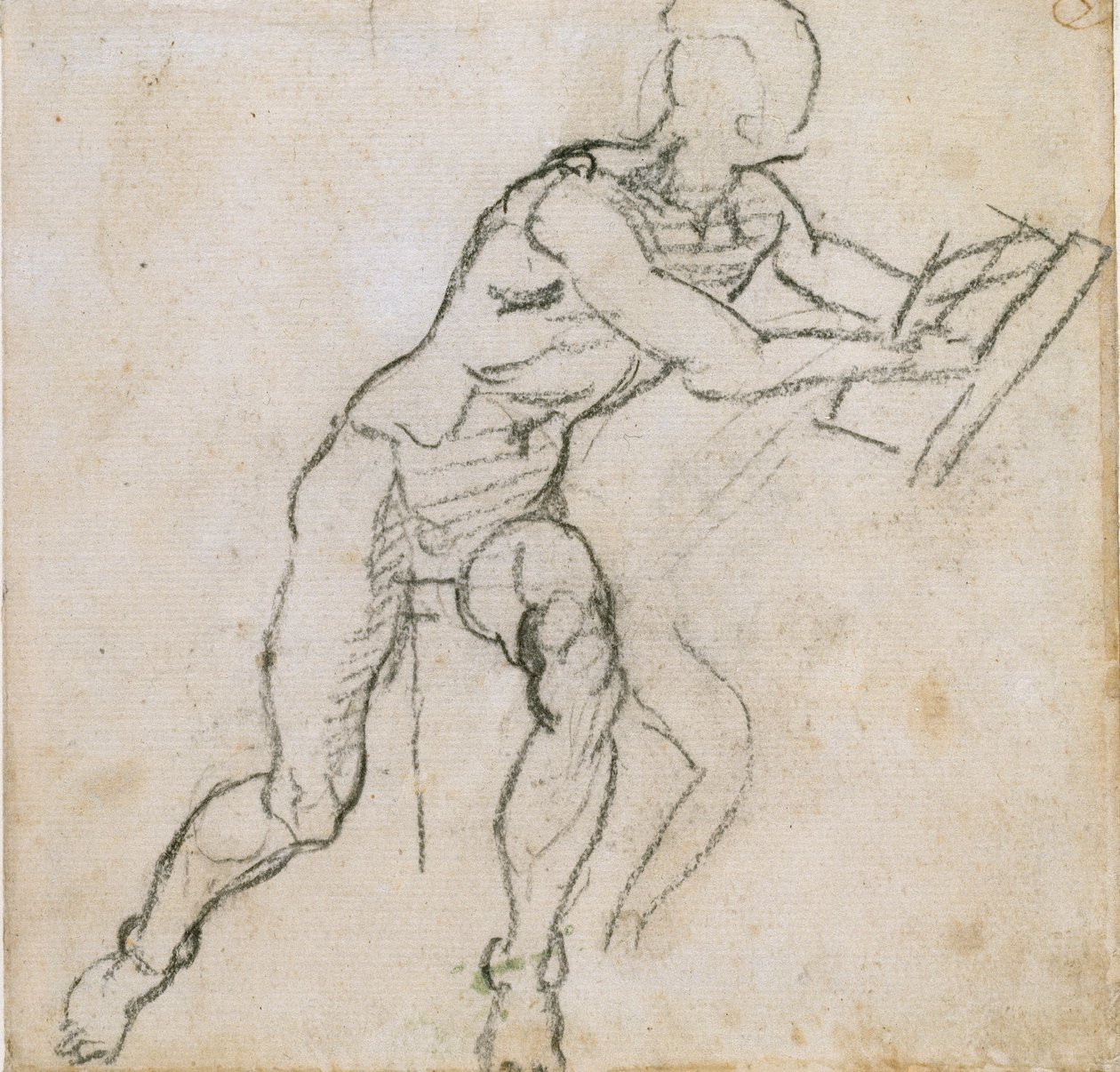 Un uomo nudo seduto, c1490-1560 da Michelangelo Buonarroti
