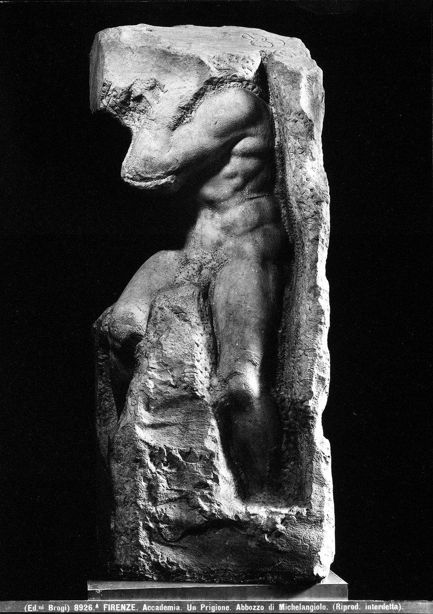 Vista frontale dello Schiavo di Michelangelo Buonarroti da Michelangelo Buonarroti