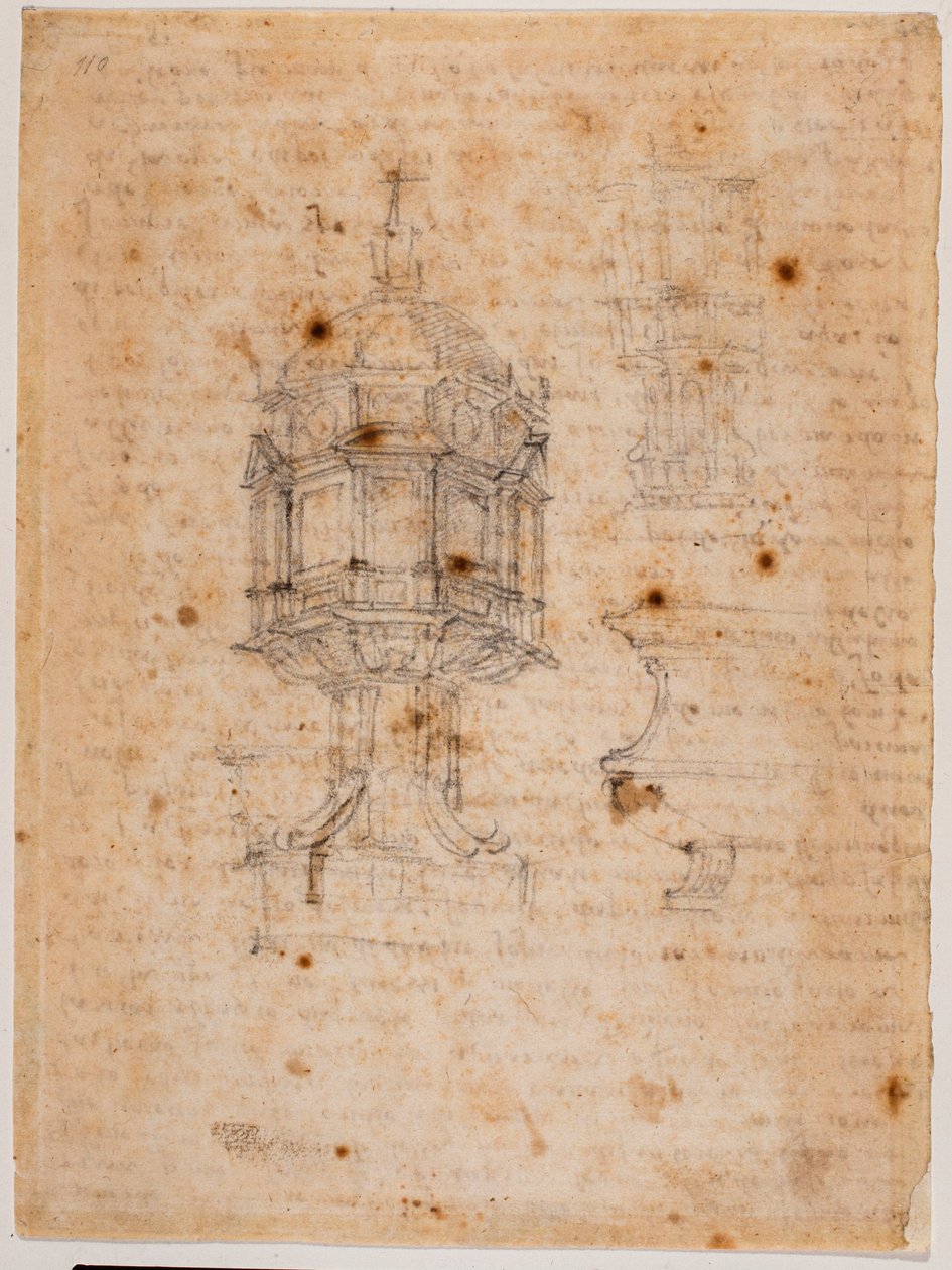 Due studi di ciborio da Michelangelo Buonarroti