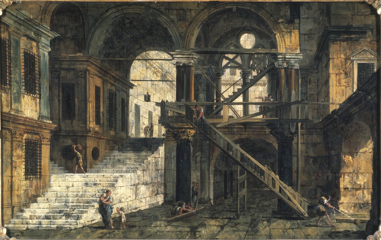 Scala in una casa rinascimentale da Michele Marieschi