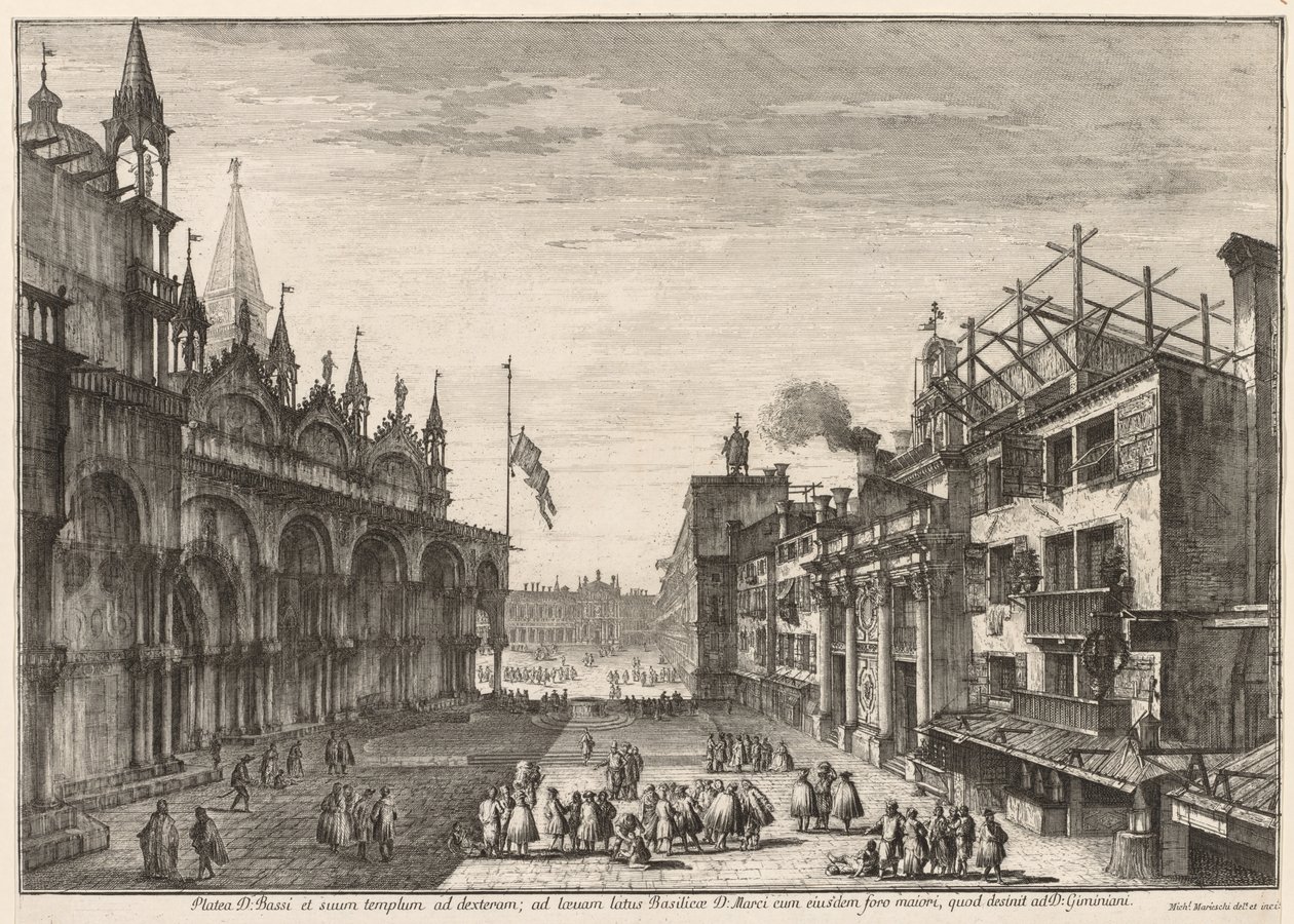 Vedute di Venezia: Piazzetta S. Basso, 1741 da Michele Marieschi