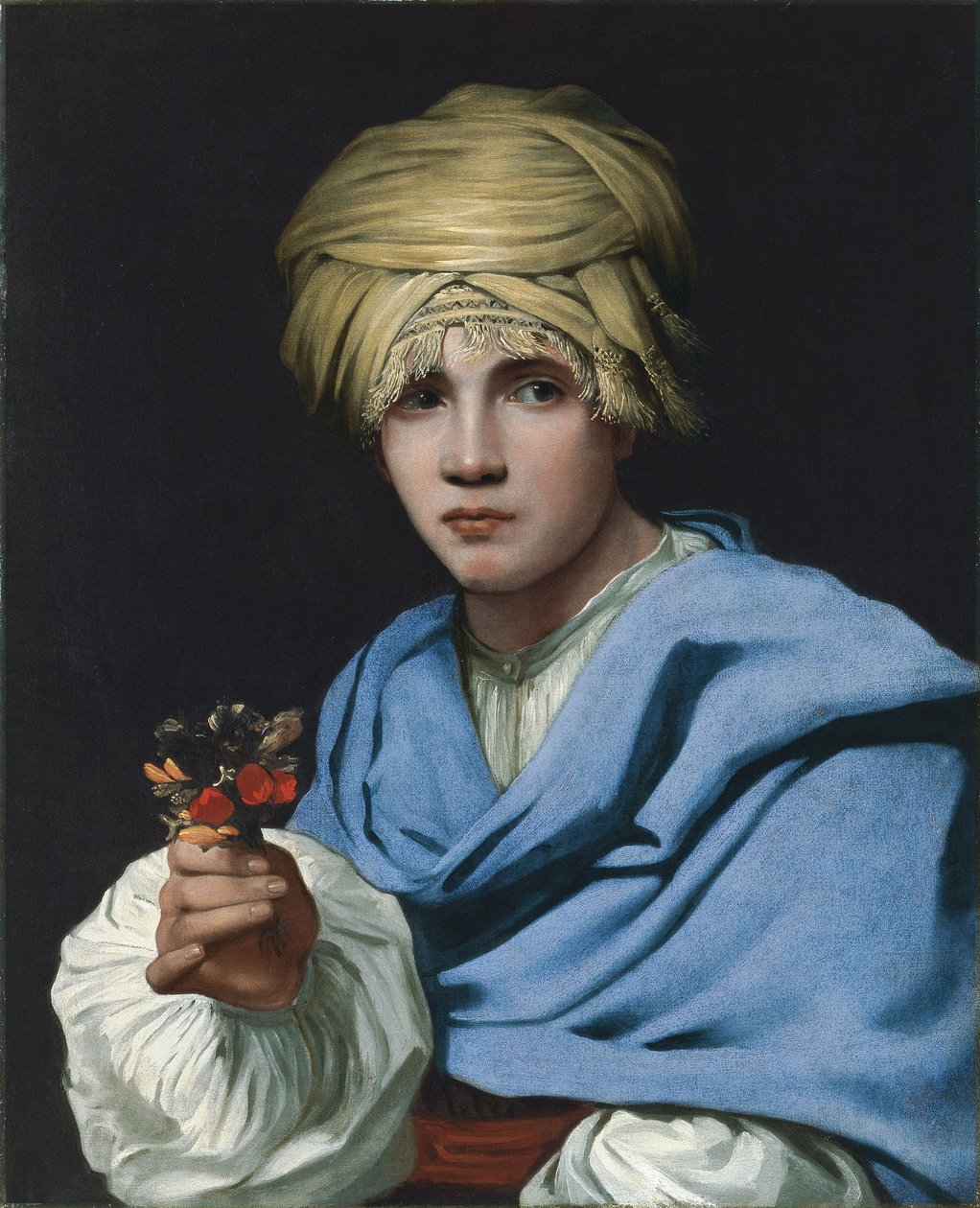 Ragazzo con un turbante che tiene un mazzolino da Michiel Sweerts