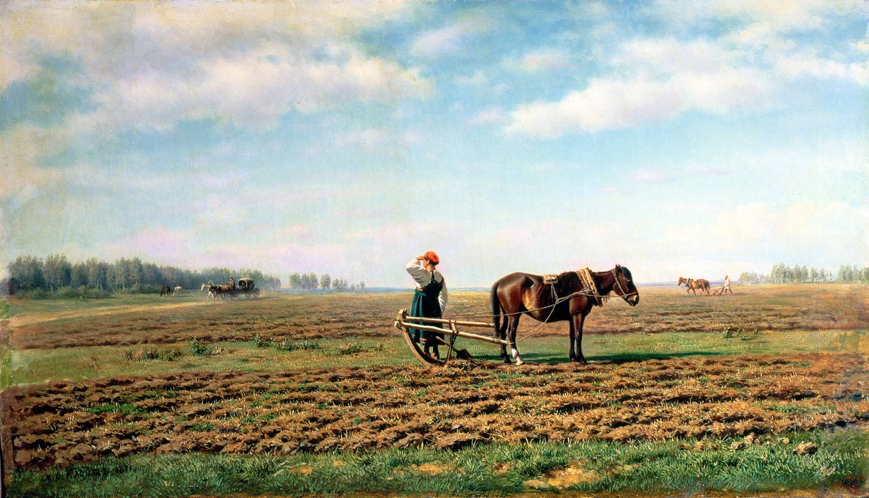 Aratura del campo, 1871 da Mikhail Konstantinovich Klodt