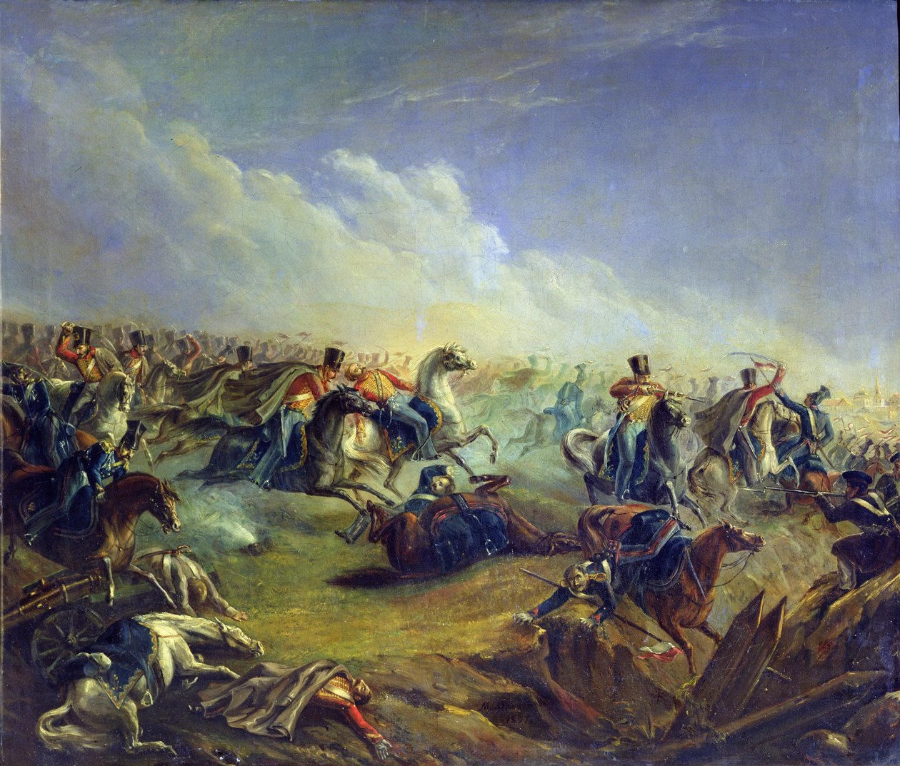 Gli ussari della guardia attaccano vicino a Varsavia il 26 agosto 1831 da Mikhail Yuryevich Lermontov