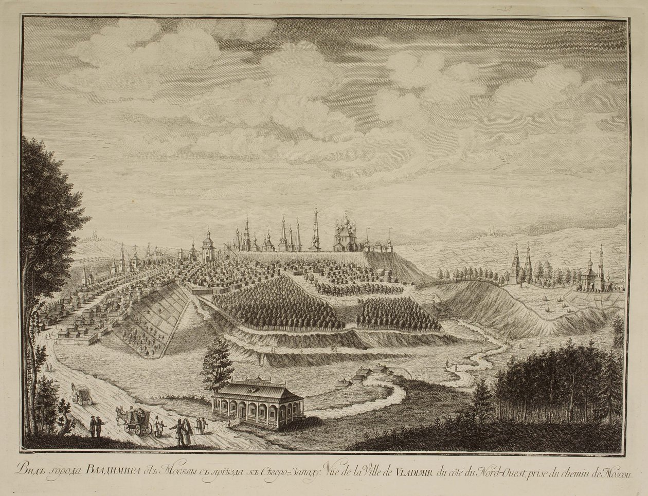 Vista della città di Vladimir, 1769 da Mikhail Ivanovich Makhaev