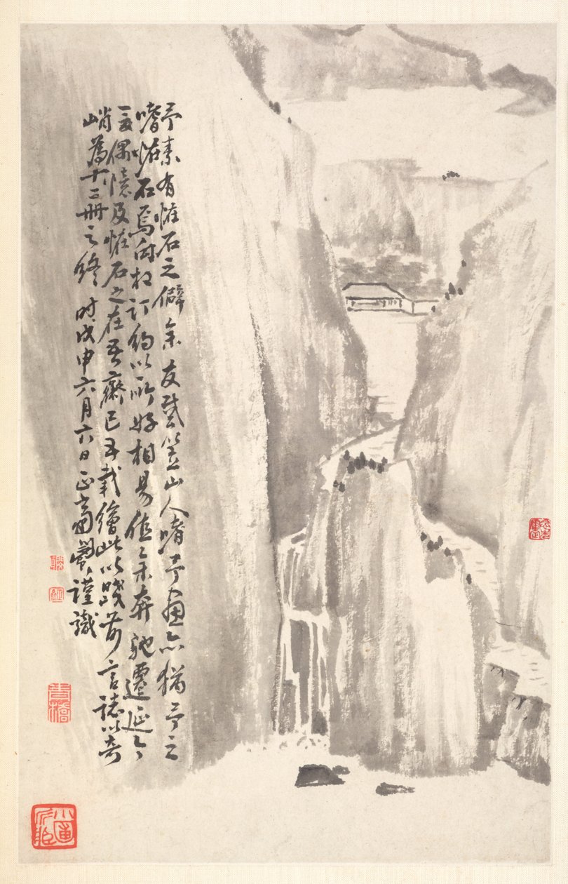 Scogliere a picco, 1788 da Min Zhen