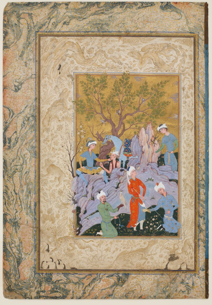 Partita di caccia principesca, c.1570 da Mirza Ali