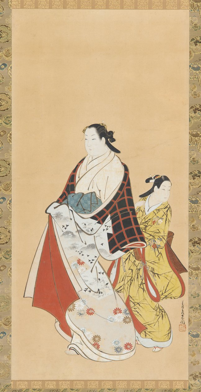 Yujo e la sua apprendista kamuro, XVIII secolo da Miyagawa Chōshun