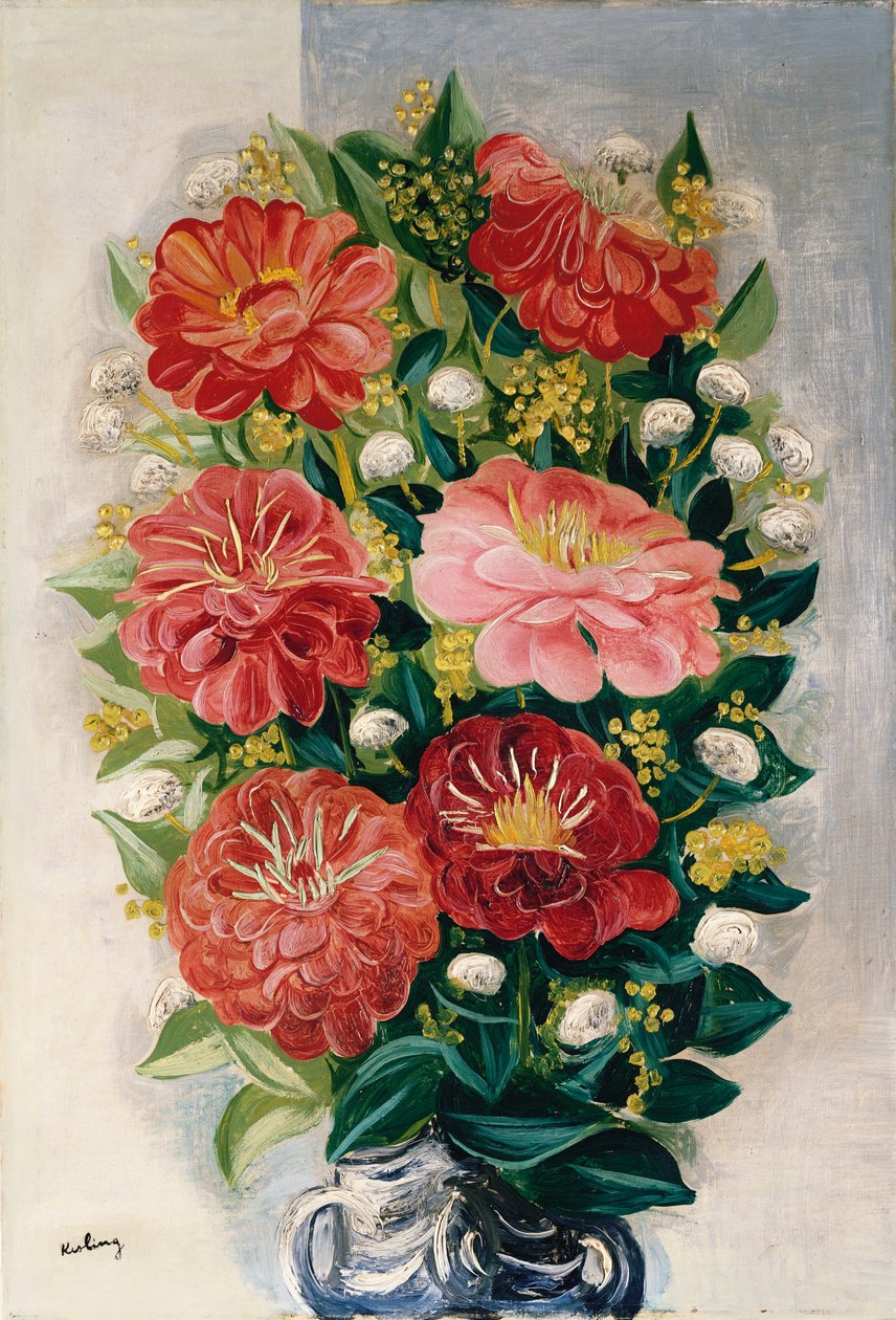 Fiori in vaso (olio su tela) da Moise Kisling