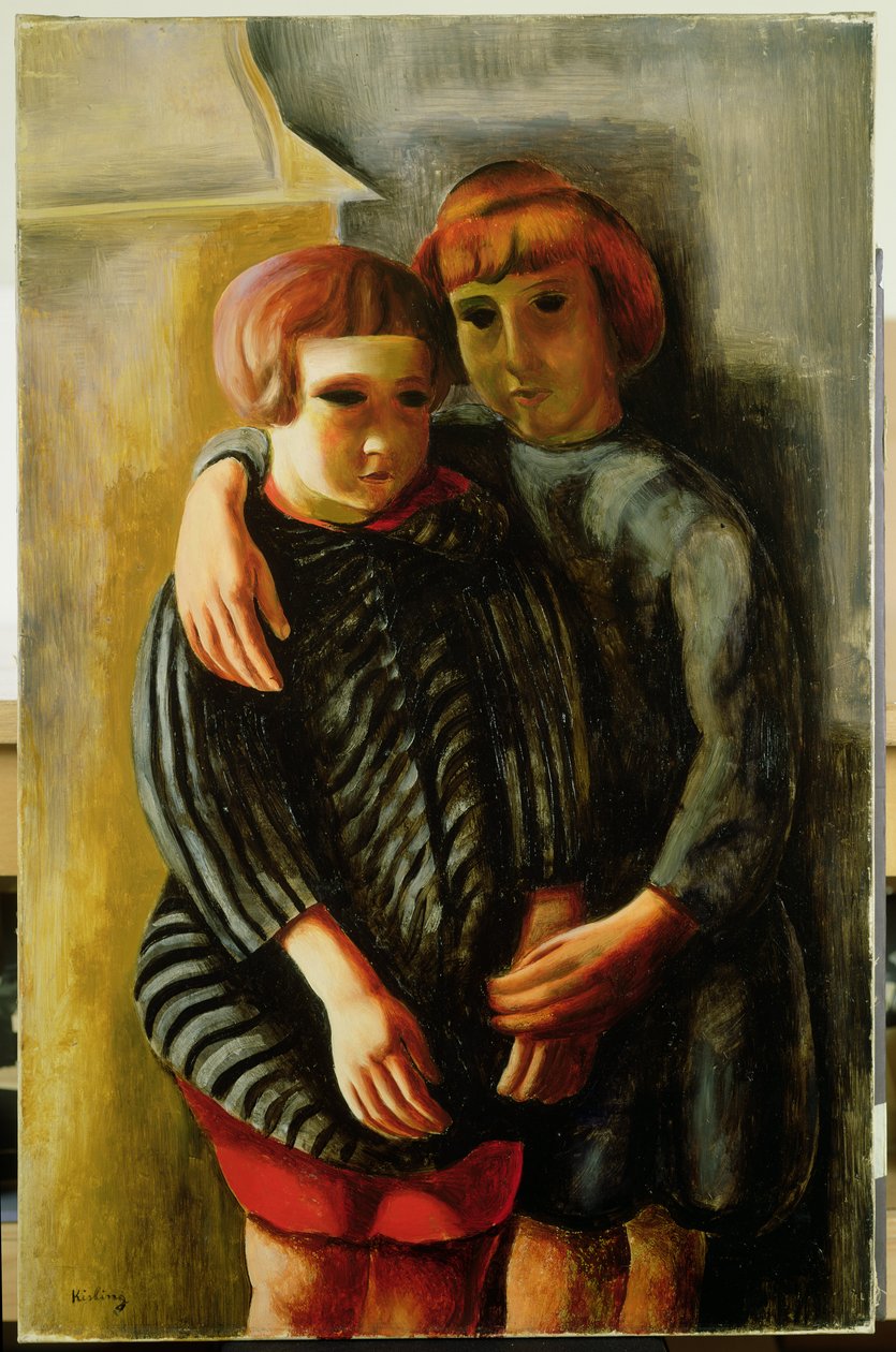 Due bambini (olio su tela) da Moise Kisling