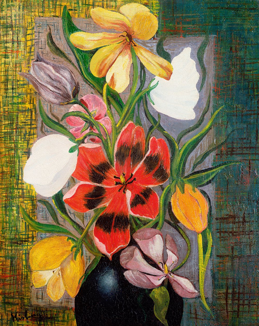 Vaso di fiori, 1916 circa (olio su tela) da Moise Kisling