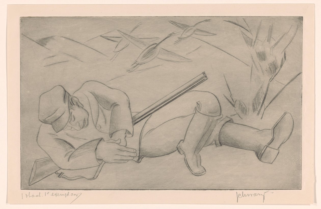 Cacciatore dormiente da Mommie Schwarz (signed by artist)