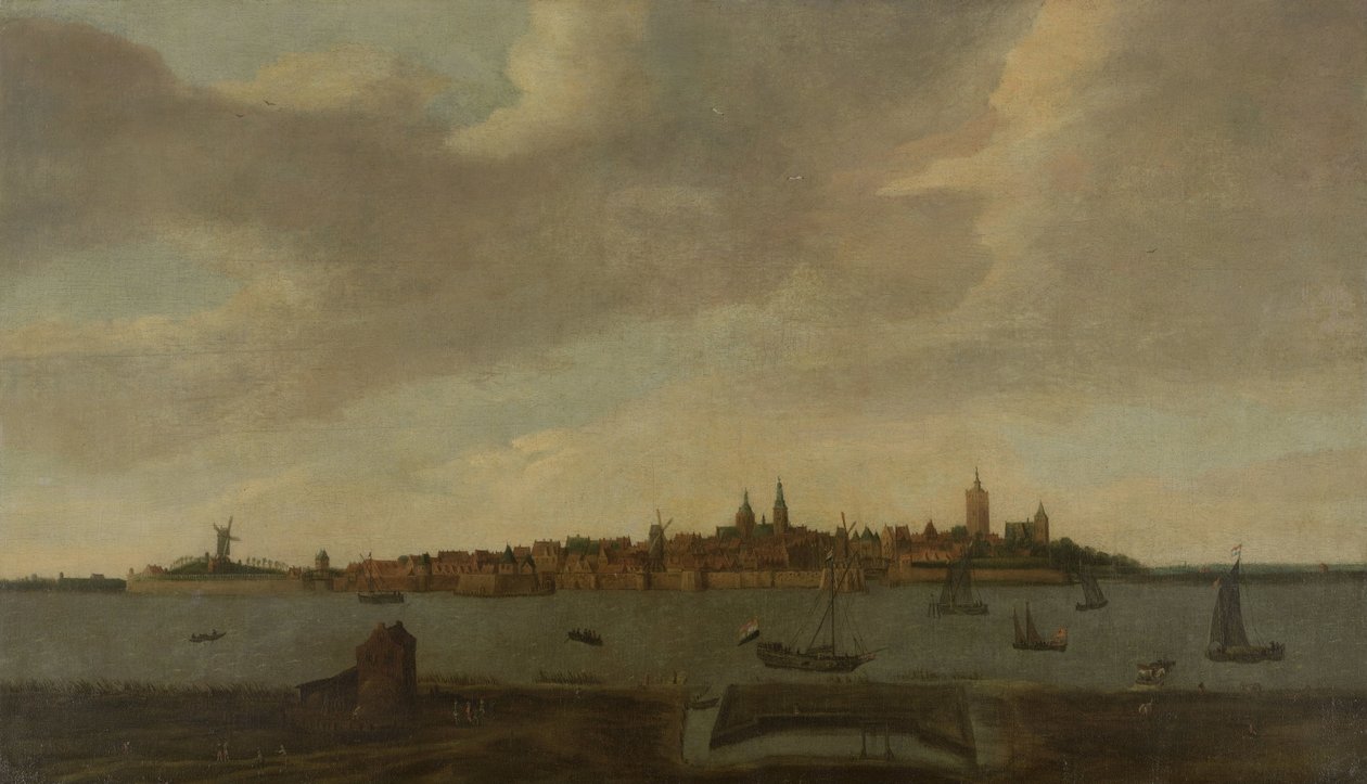 Veduta di Heusden da Monogrammist FK (Noordelijke Nederlanden)