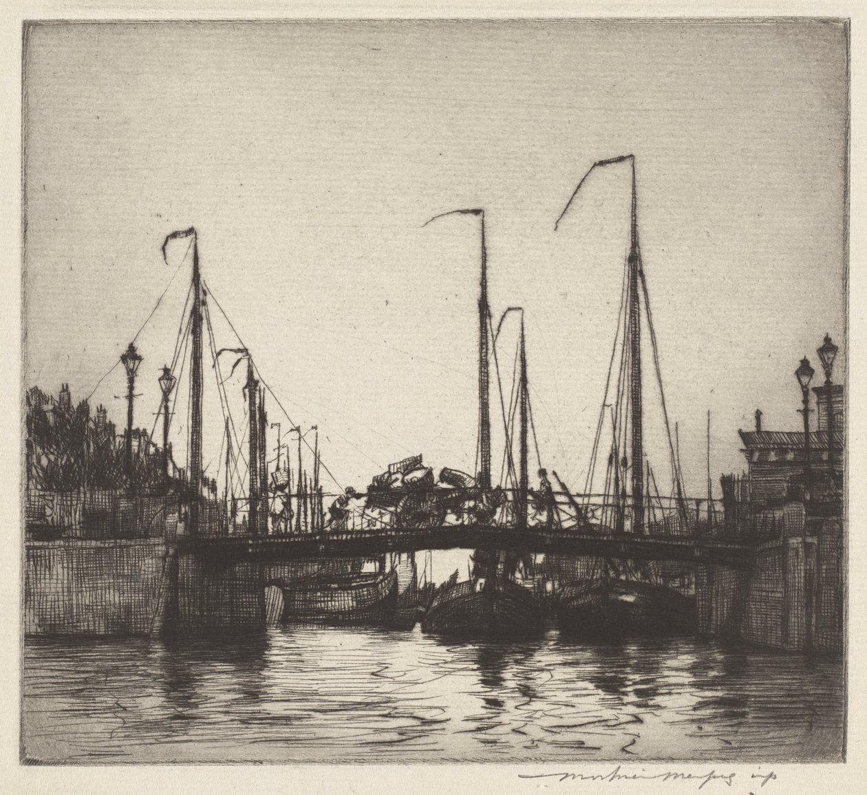 Ponte, Rotterdam (Chioggia: Barche da Pesca) da Mortimer Menpes