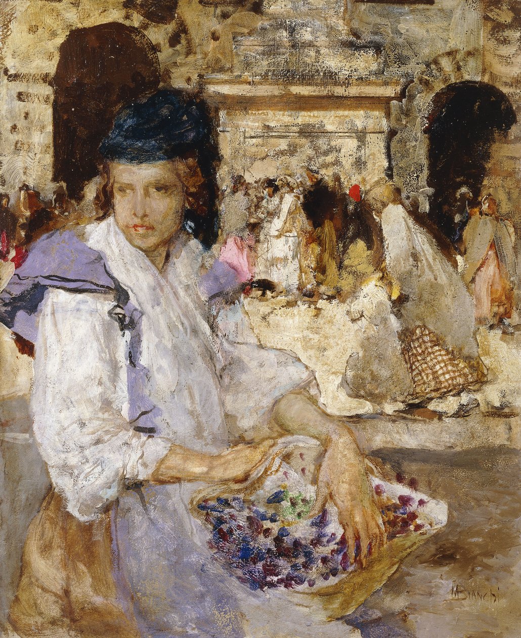 Il venditore di fiori da Mose Bianchi