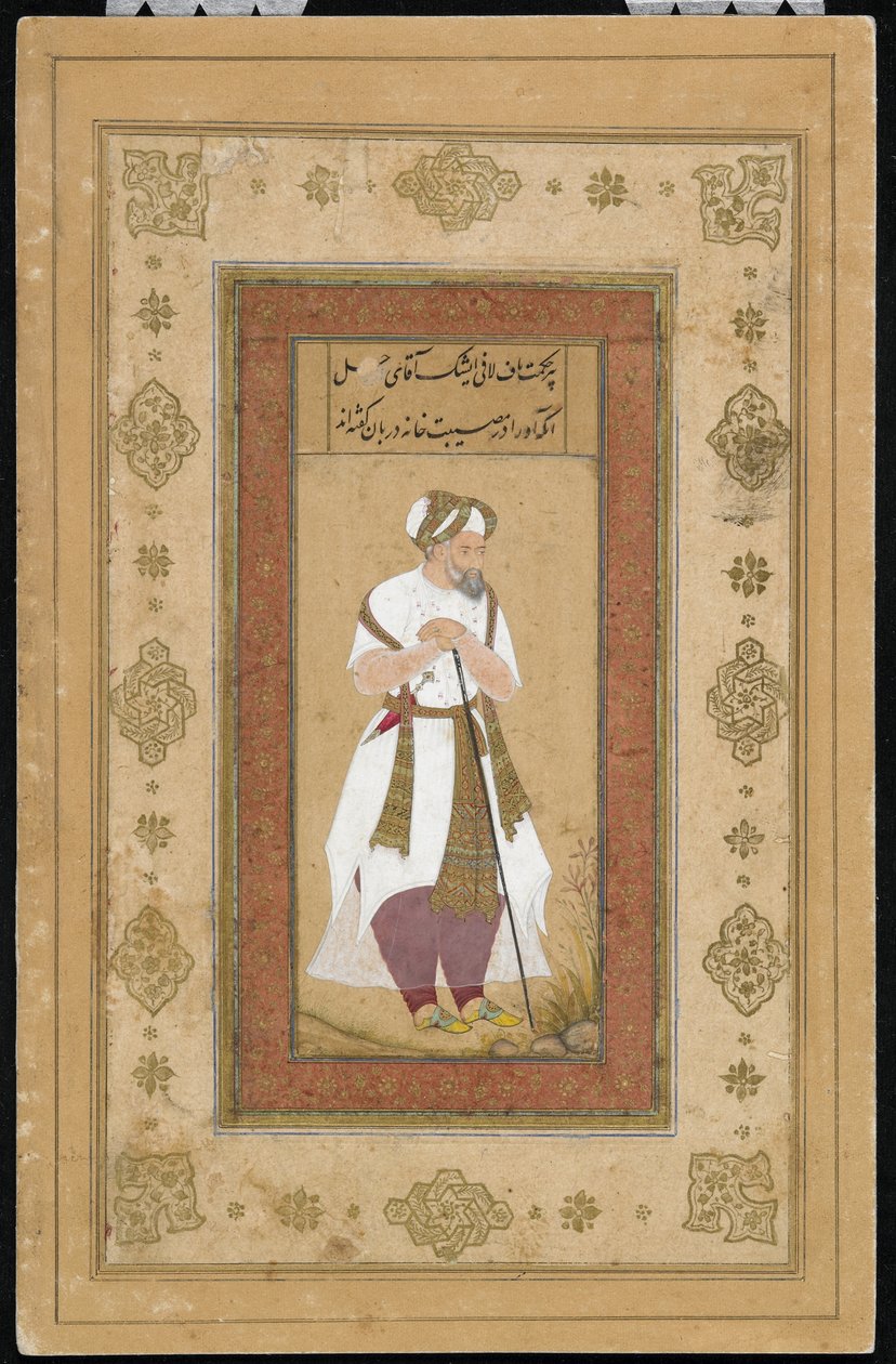 Un cortigiano anziano dal Salim Album, foglio di manoscritto, c.1603 da Mughal School