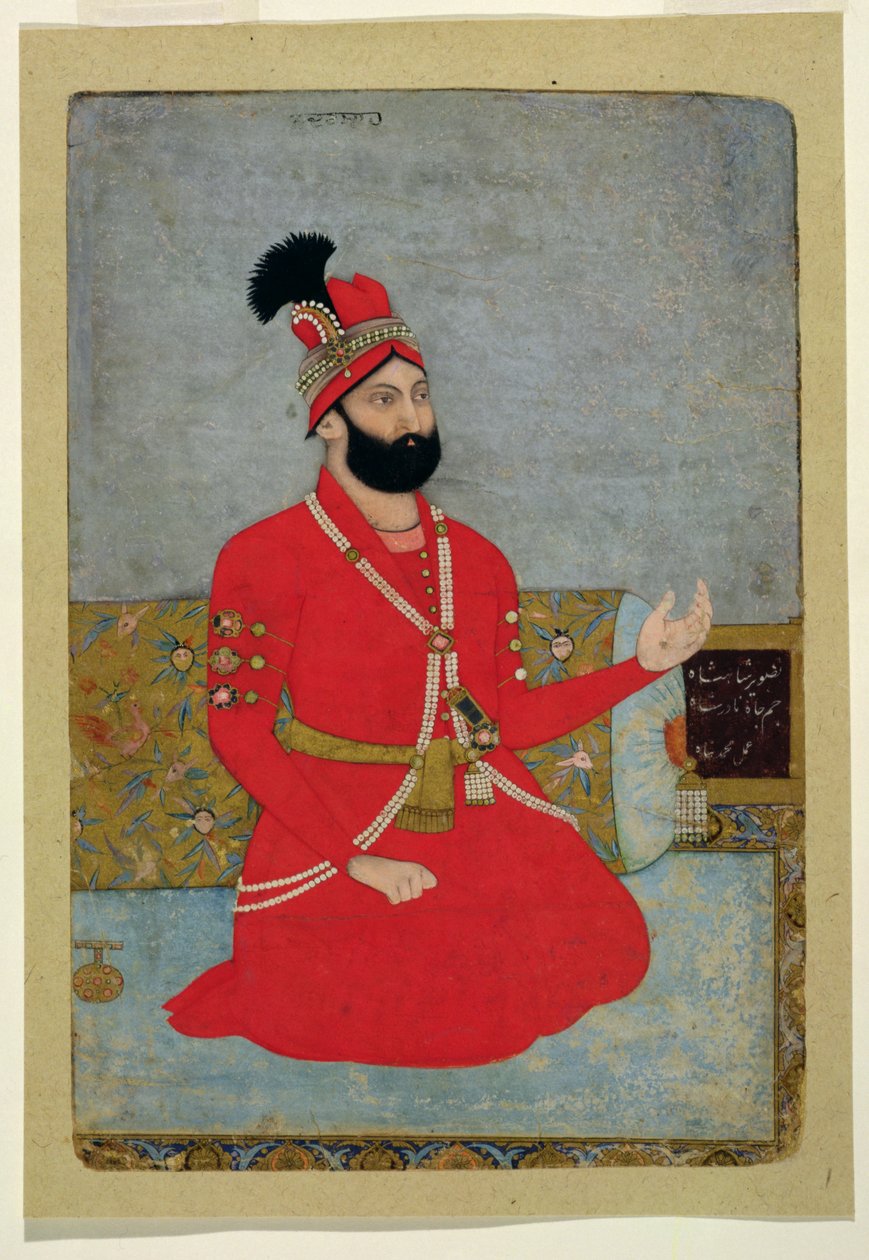 Ritratto di Nadir Shah Afshar di Persia (1688-1747) da Mughal School