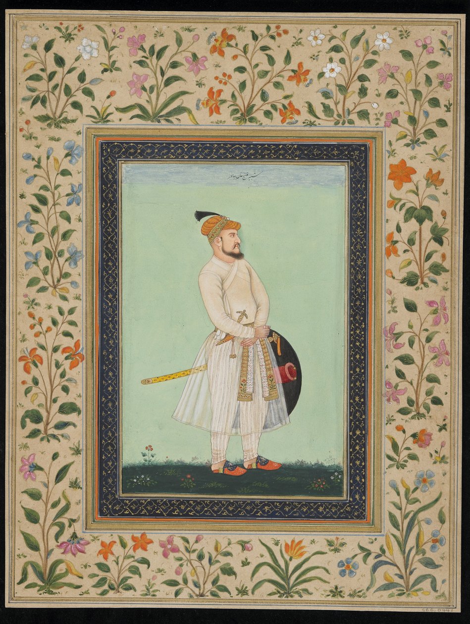 Qilich Khan, foglio di album staccato, c.1900 da Mughal School