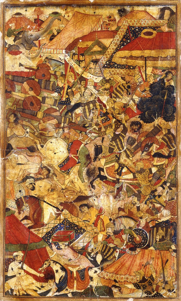 Scena di battaglia (c. 1590) da Mughal School