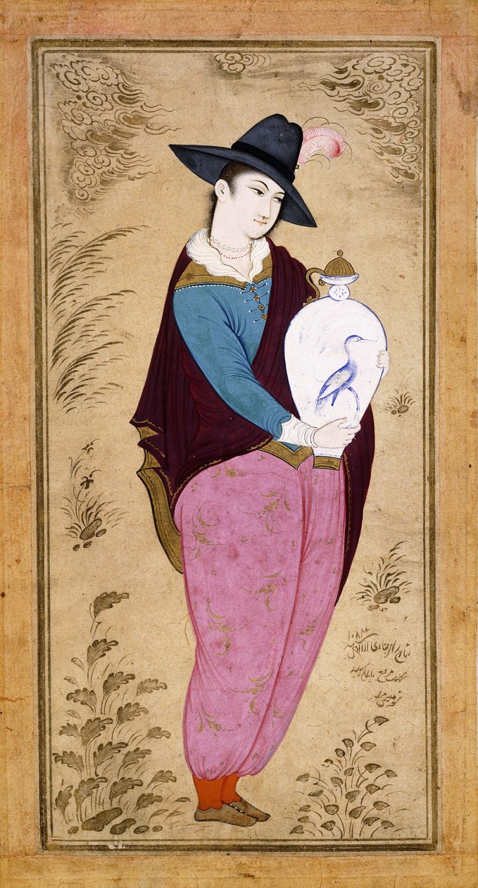 Ritratto di un giovane europeo, 1673 da Muin Musavvir