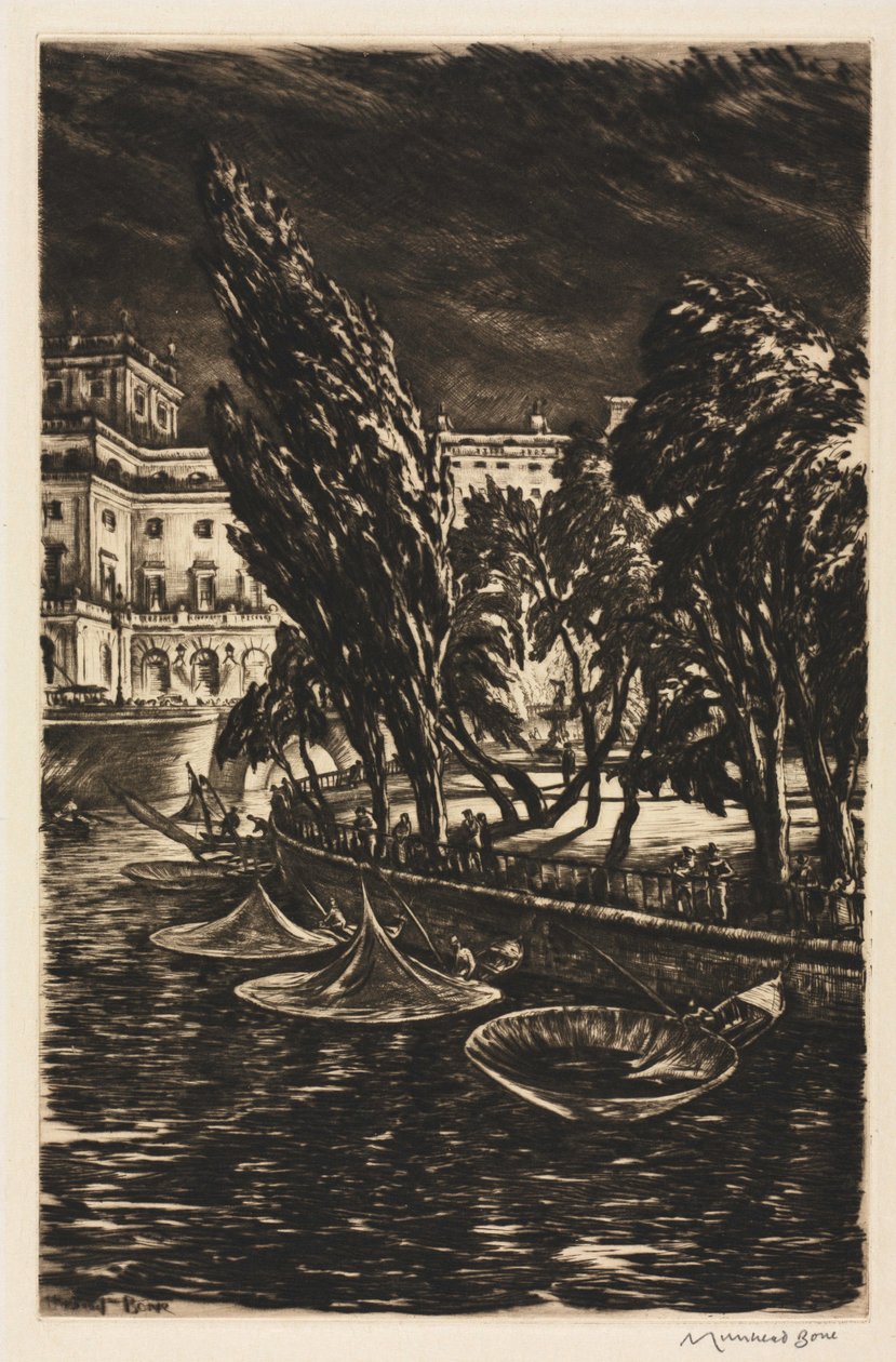 Notte di vento, Stoccolma da Muirhead Bone