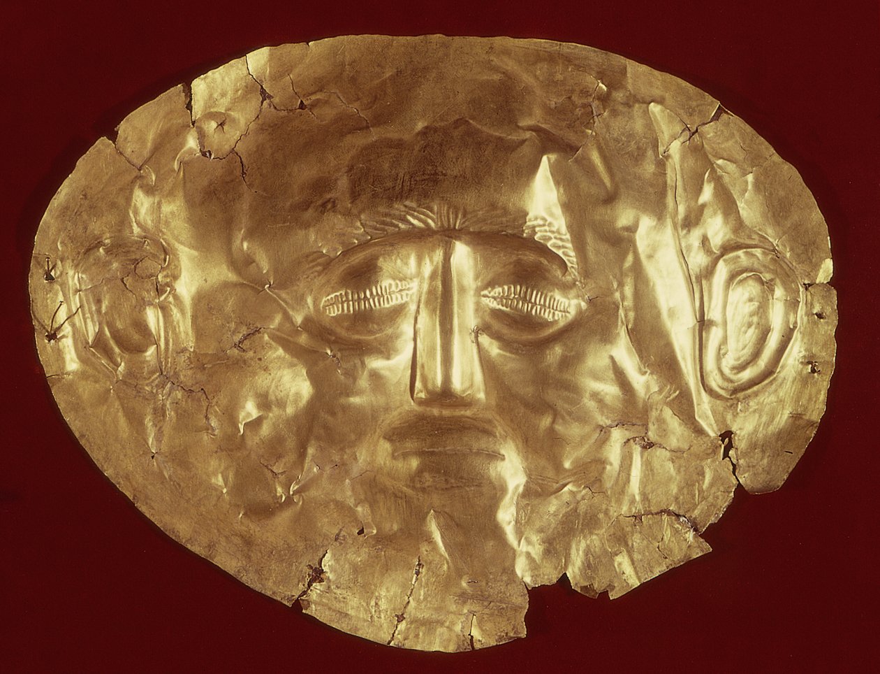 Maschera mortuaria dalla Tomba Reale IV, Micene, c.1580-1550 a.C. da Mycenaean