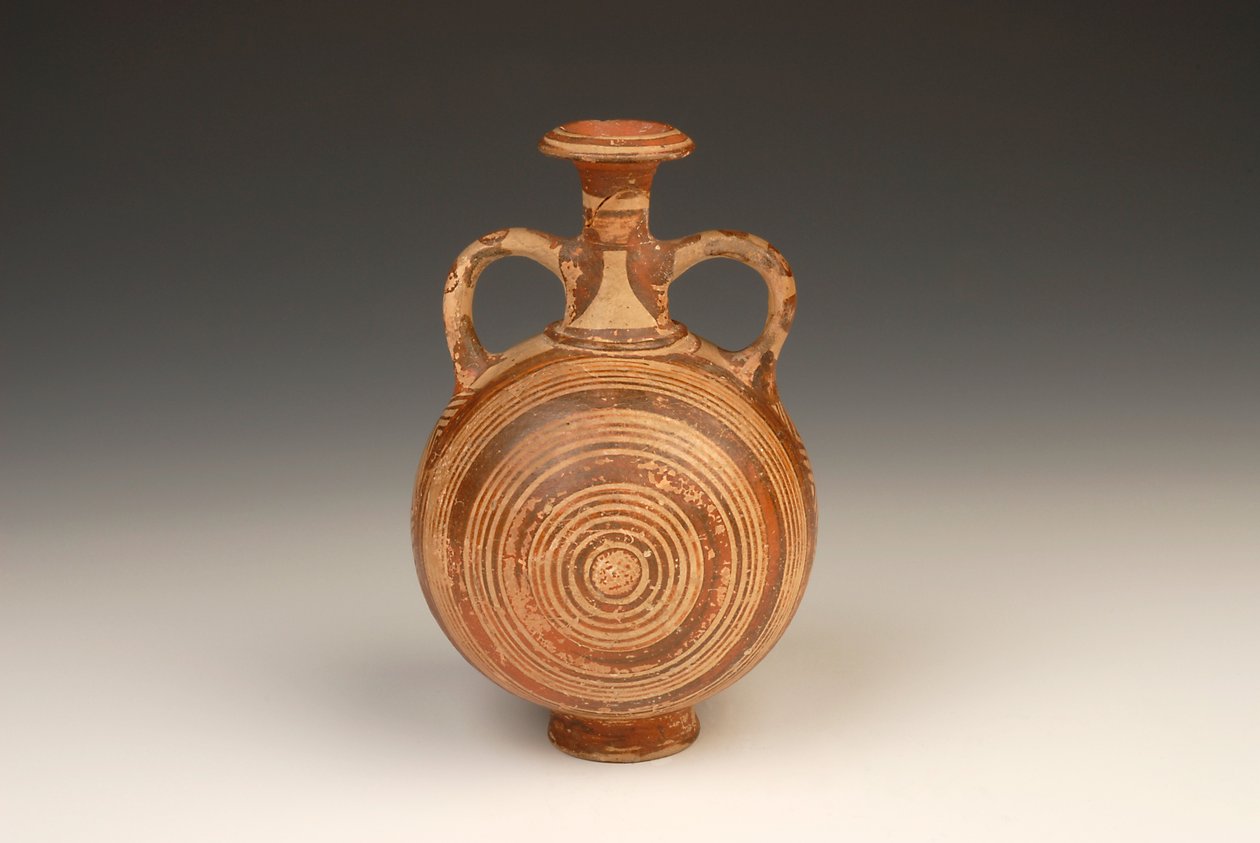 Aryballos Pilgrim Flask, 1400-1370 a.C. da Mycenaean