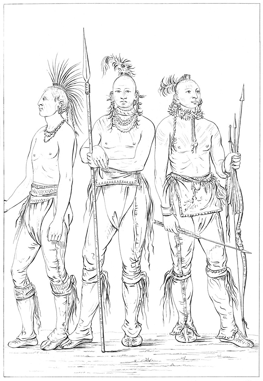 Tre coraggiosi Osage, 1841 da Myers and Co