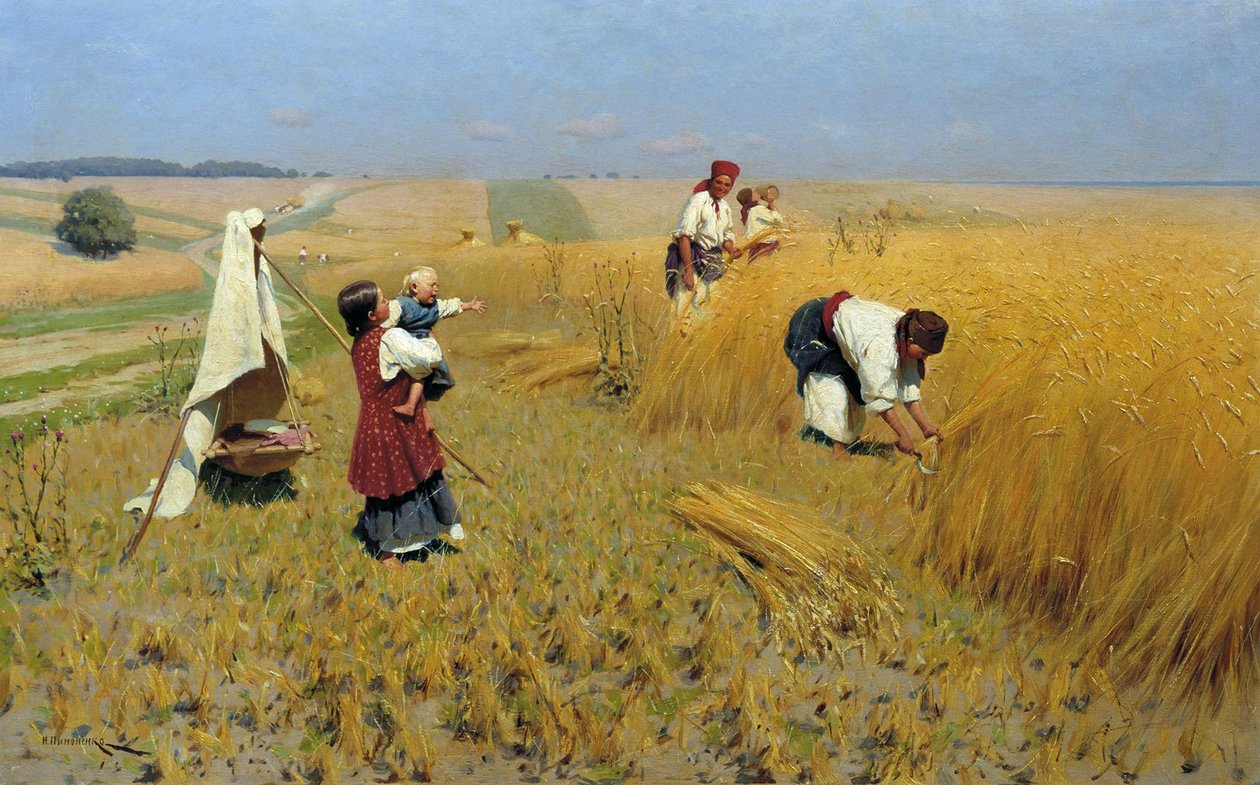 Raccolto in Ucraina, 1886 da Mykola Kornylijowytsch Pymonenko