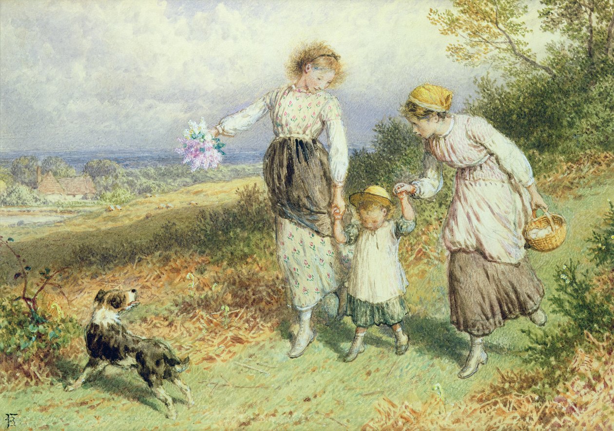 Ritorno dal villaggio, XIX secolo da Myles Birket Foster