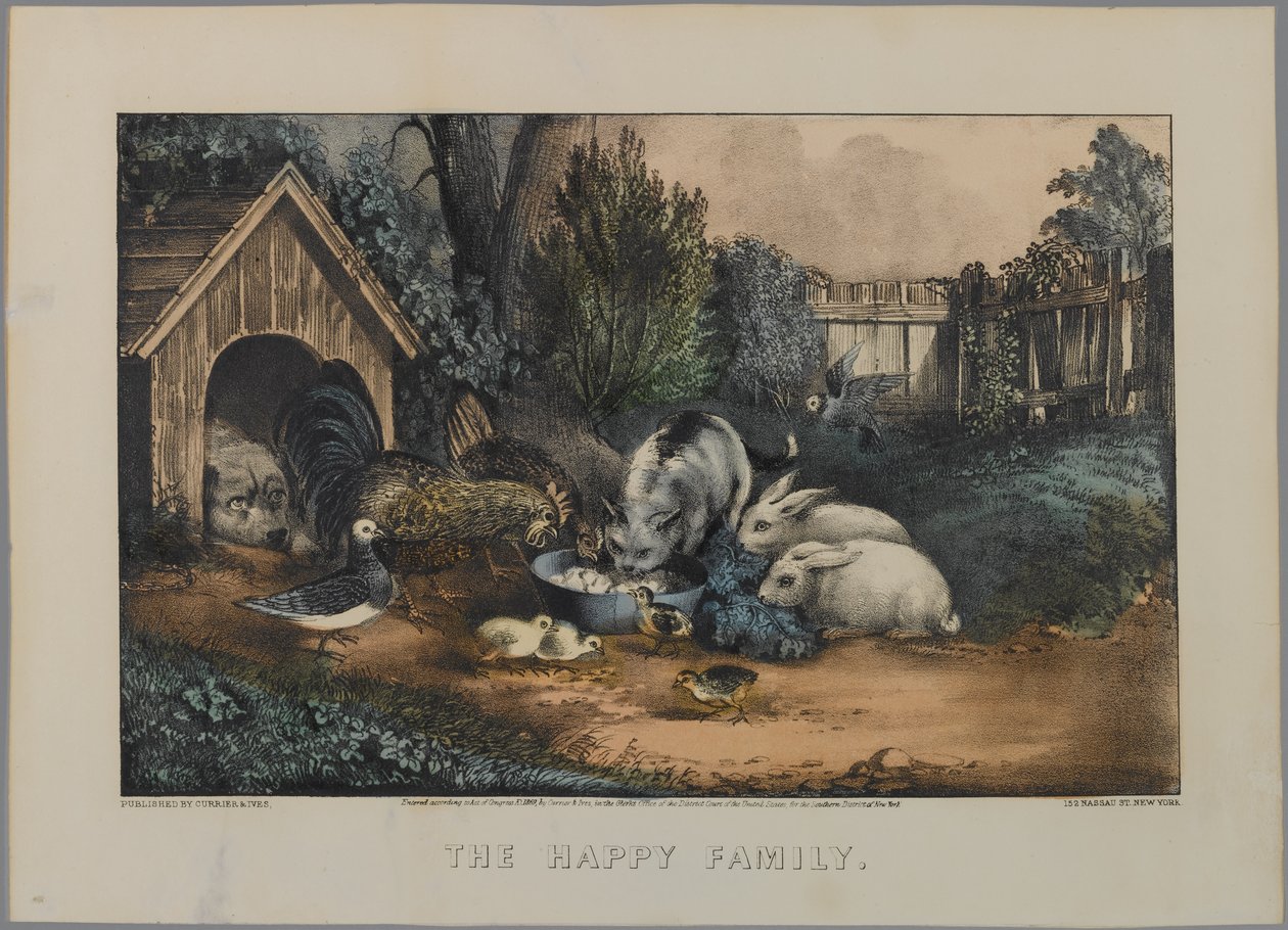 La famiglia felice da N. and Ives, J.M. Currier