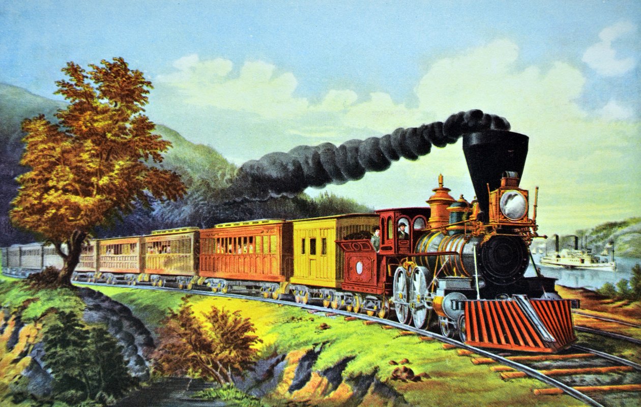 Treno espresso americano da N. and Ives, J.M. Currier