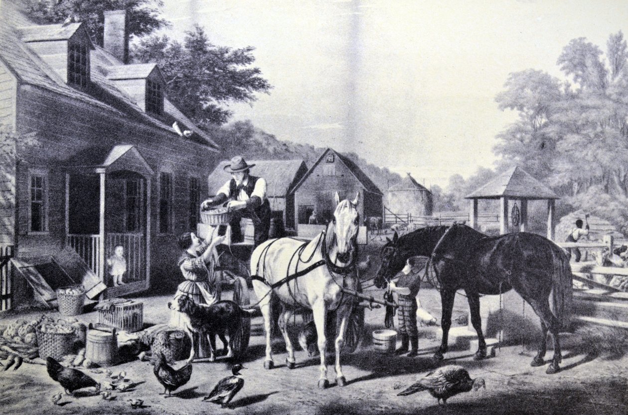 Preparazione per il mercato da N. and Ives, J.M. Currier