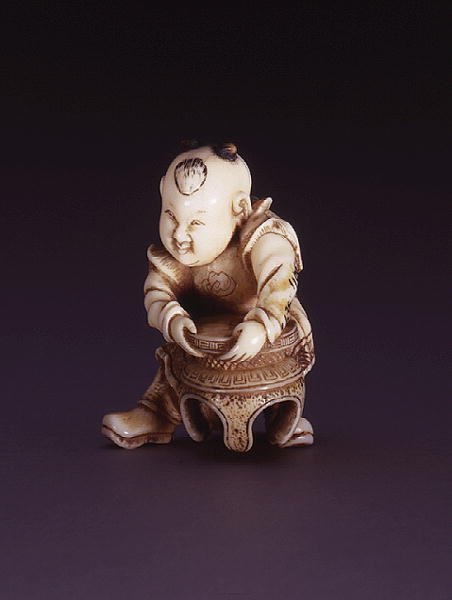 Netsuke, raffigurante un karako, c.1830 da Nagahama Sokei