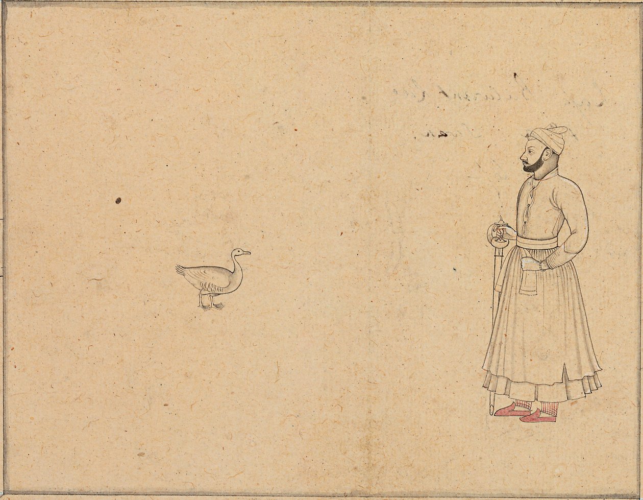 Raja Balwant Dev Singh e un cigno, c.1750-55 da Nainsukh
