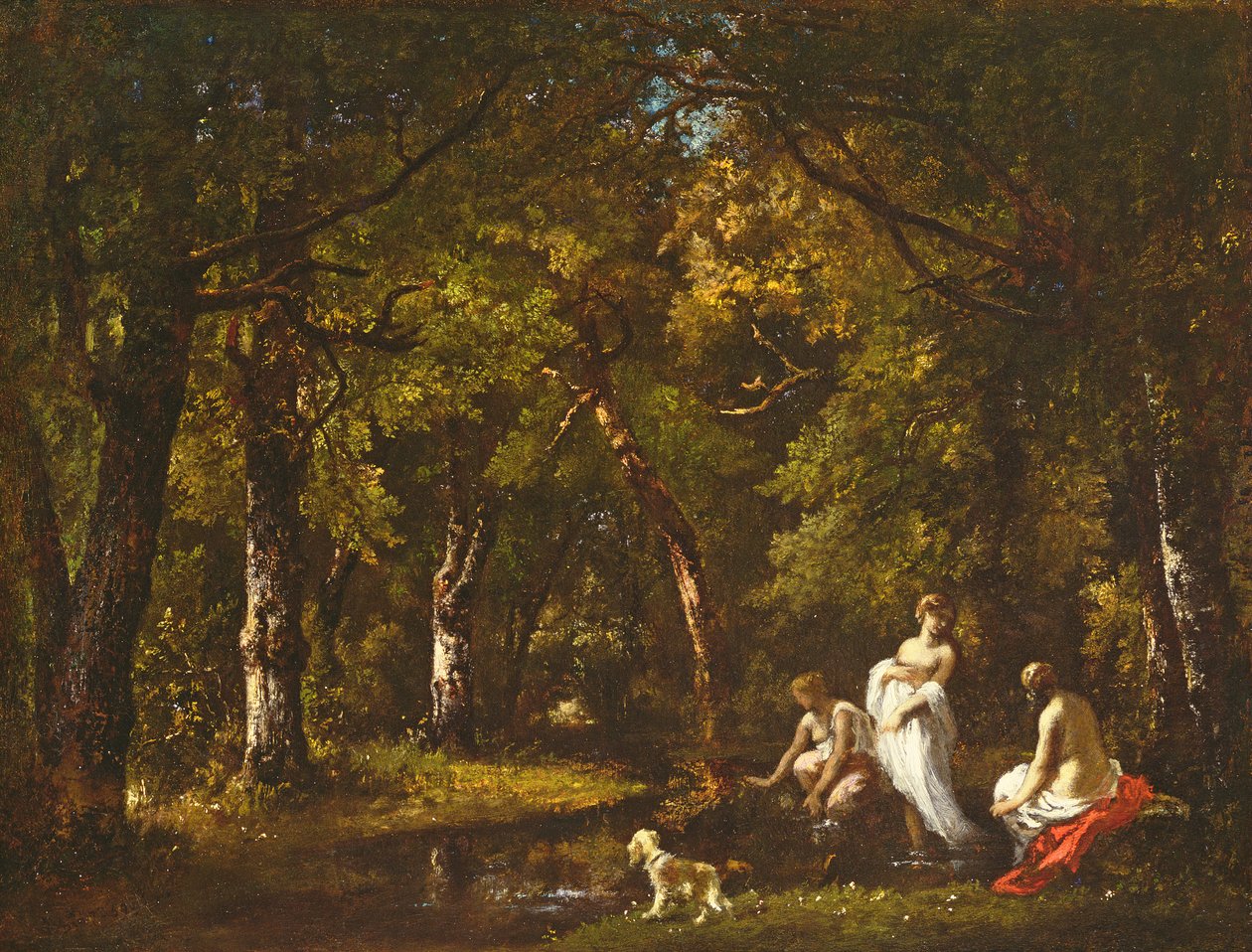 Bagnanti presso un ruscello nel bosco, 1859 da Narcisse Virgile Diaz de la Peña