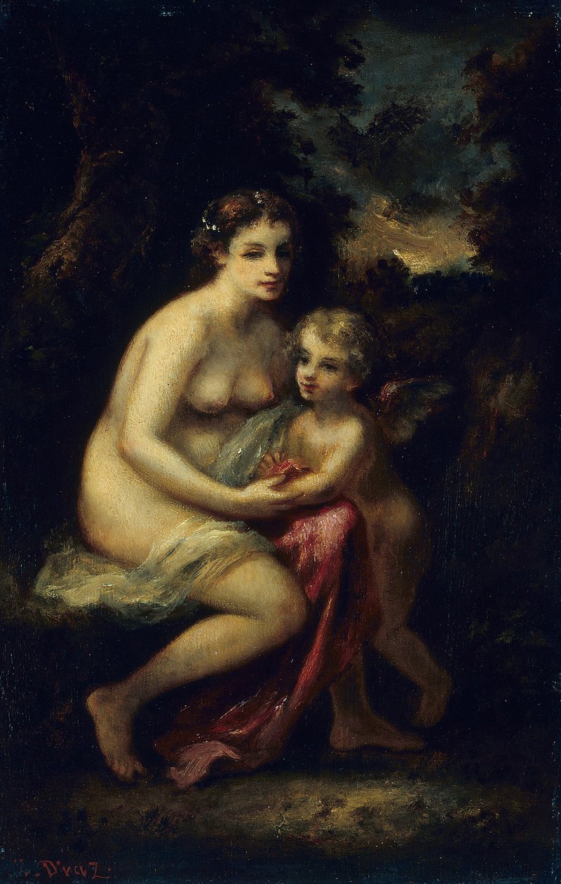 Educazione di Cupido da Narcisse Virgile Diaz de la Peña