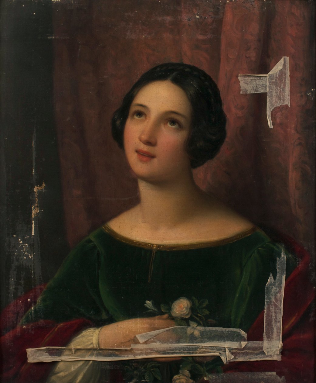 Ragazza con fiori da Natale Schiavoni