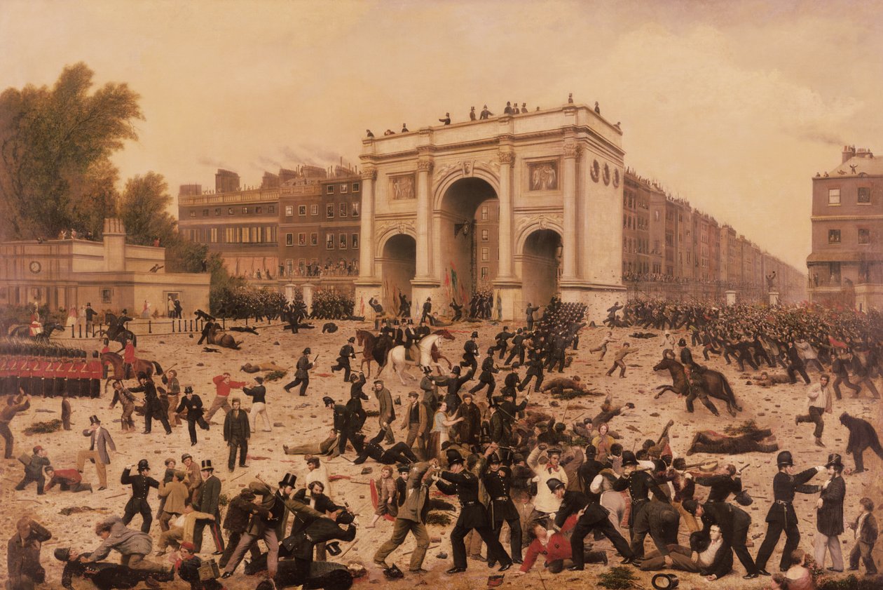 Rivolte per il suffragio universale a Hyde Park, 1866 da Nathan Hughes