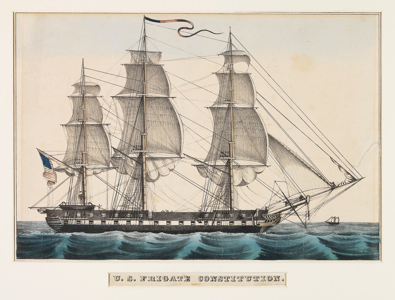 Fregata statunitense Constitution da Nathaniel Currier