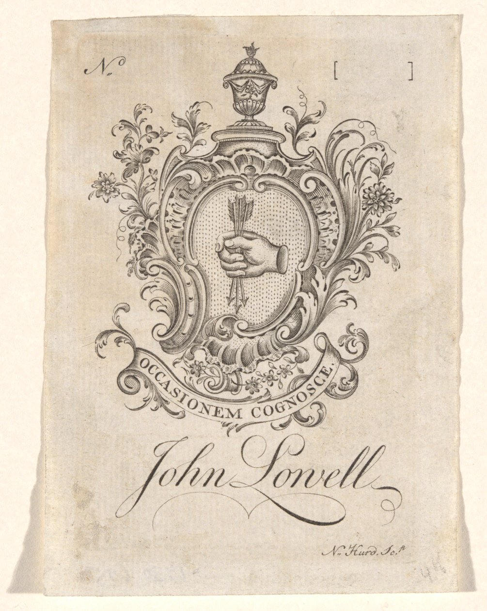 Ex libris di John Lowell da Nathaniel Hurd