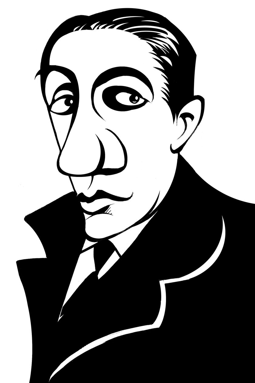 Alfredo Casella, compositore italiano, (1883 - 1947) caricatura da Neale Osborne