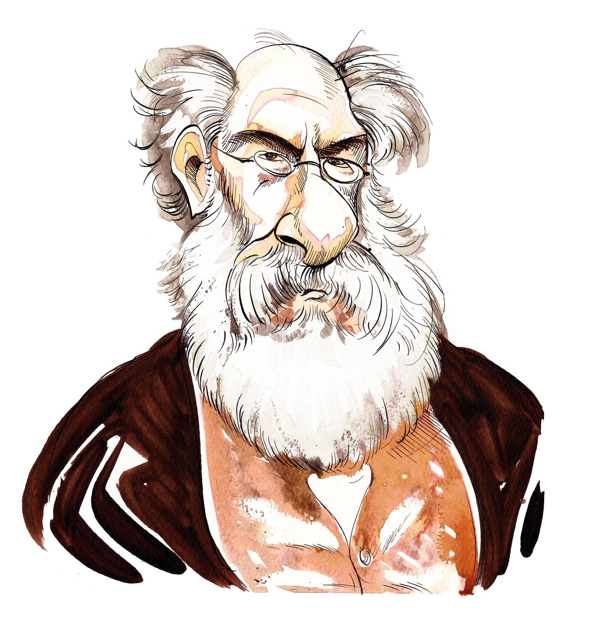 Anthony Trollope - caricatura a colori del romanziere inglese (1815-82) da Neale Osborne