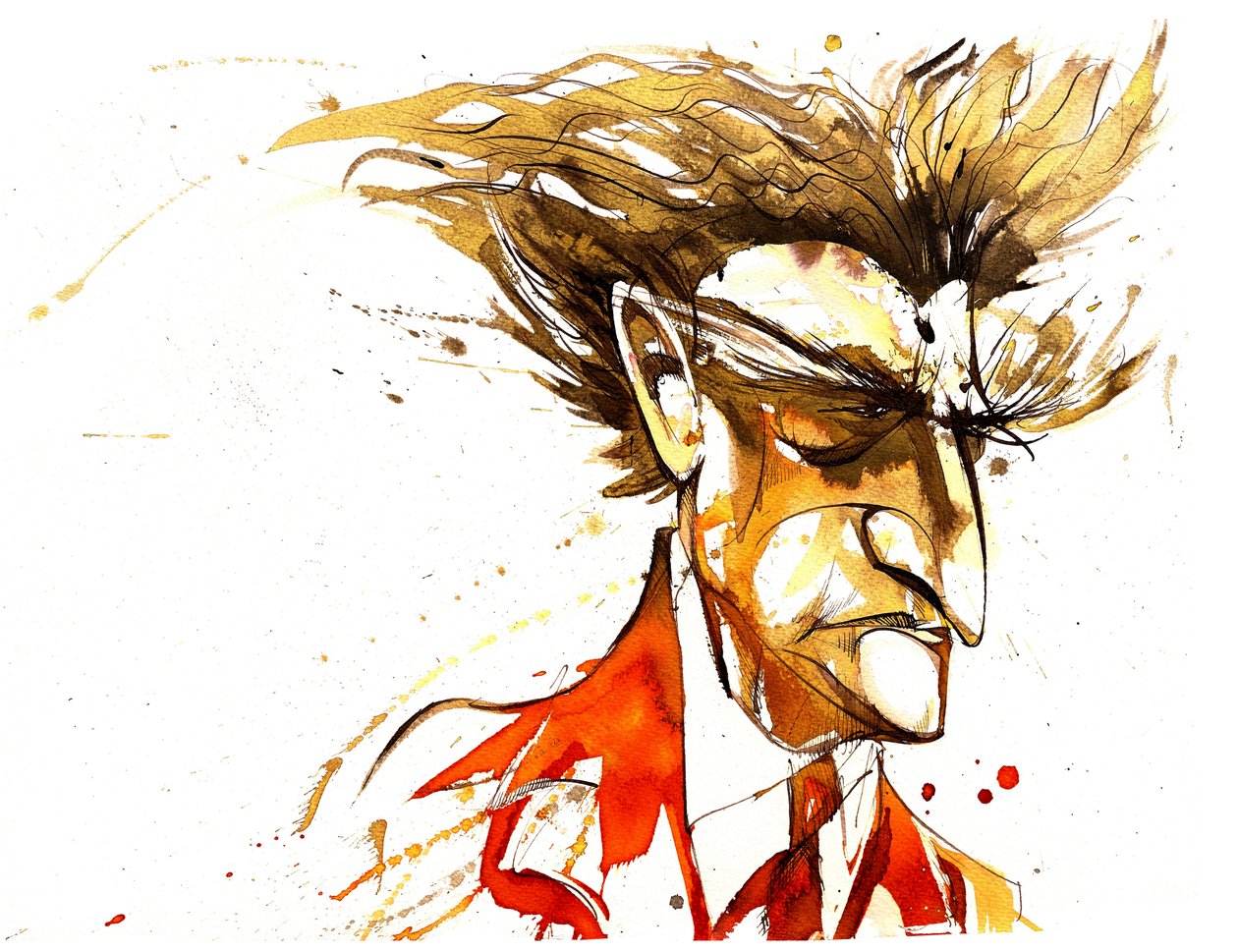 Edgard Varèse - caricatura a colori da Neale Osborne